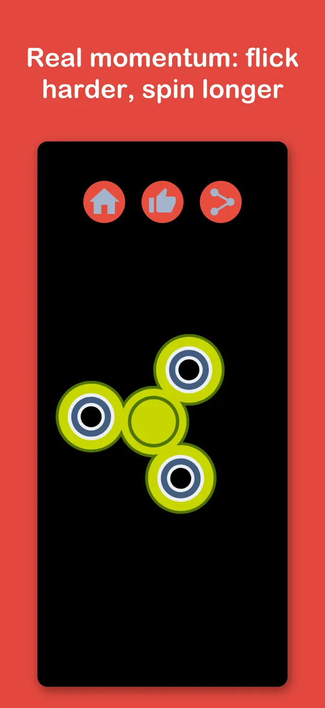 A yellow spinner spinning with momentum