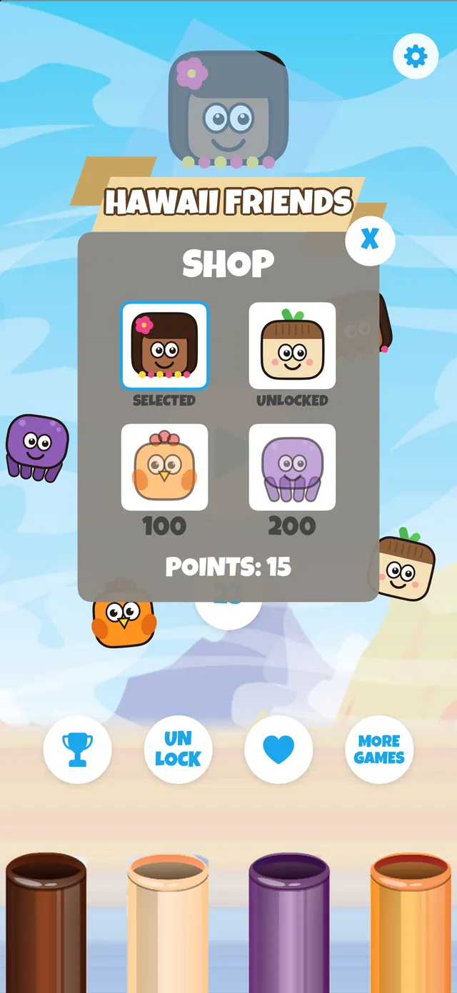 The Shop where friends are unlocked with points