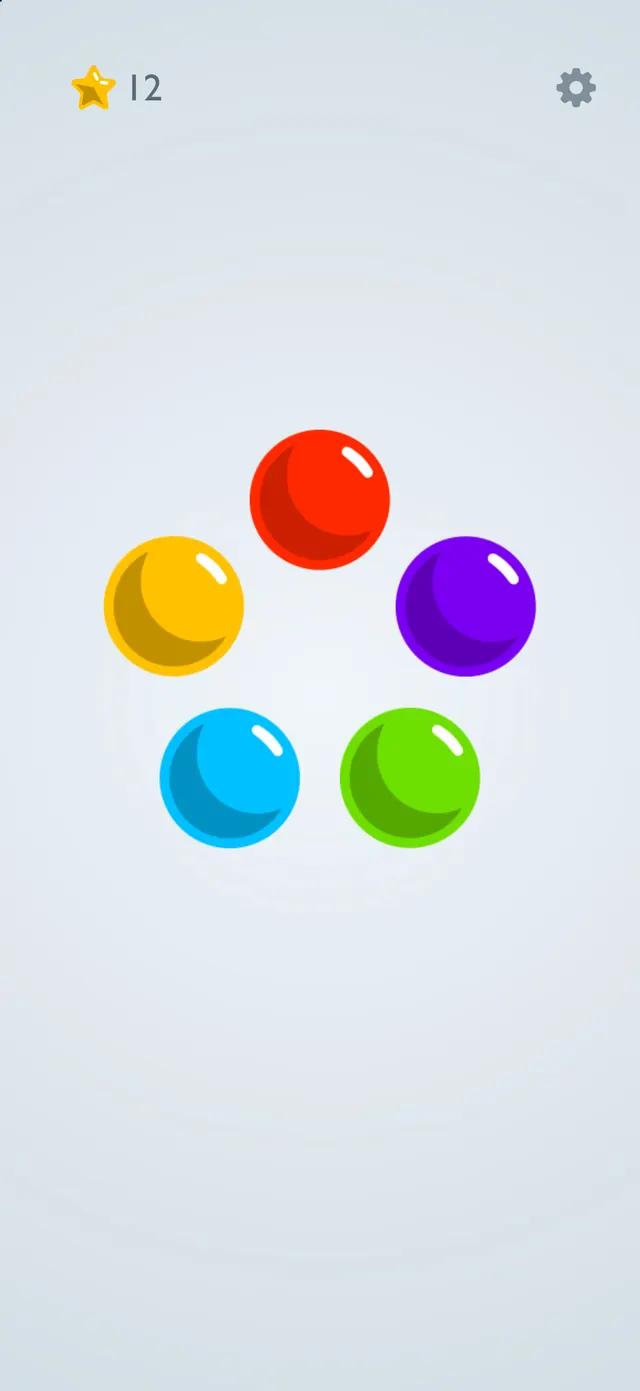 Five glossy colour balls to choose from