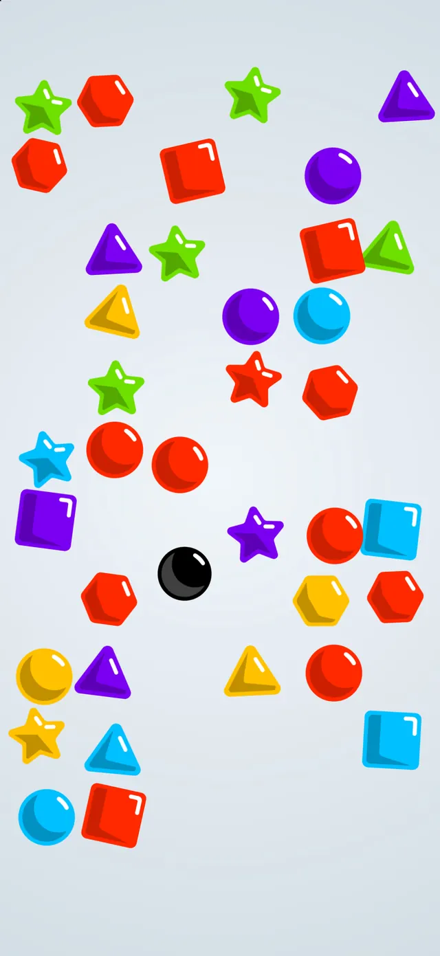 A field of colourful shapes
