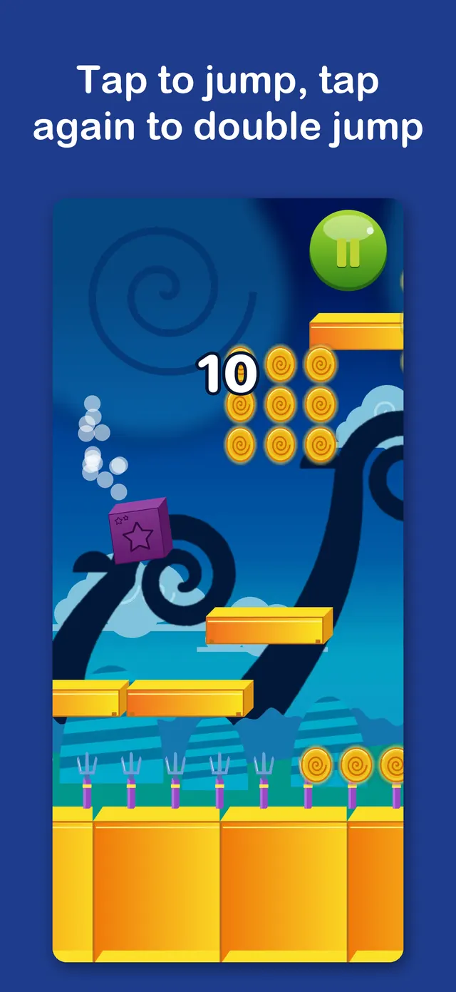 Tap to jump over the spikes