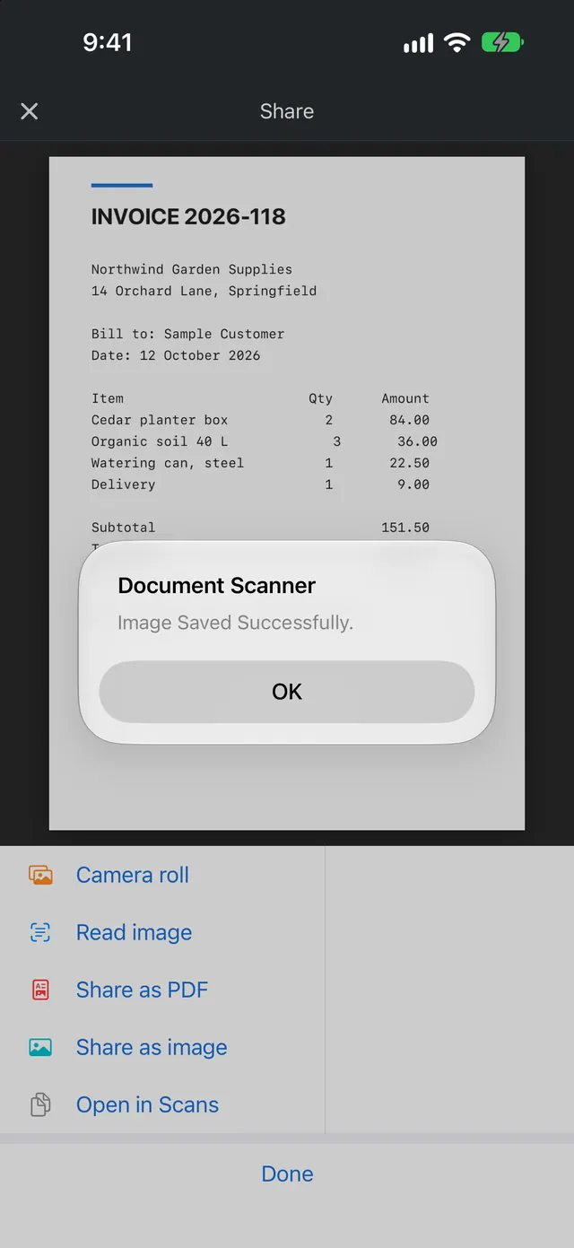 Share as PDF, image or read text