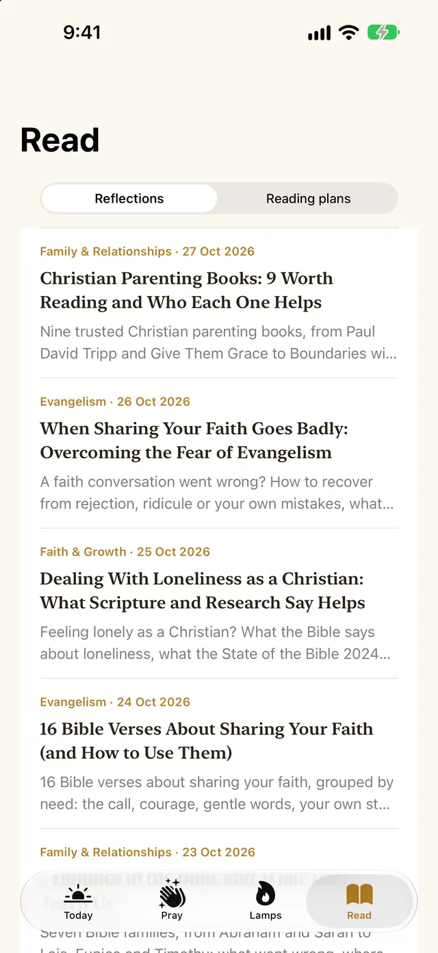Reflections and reading plans